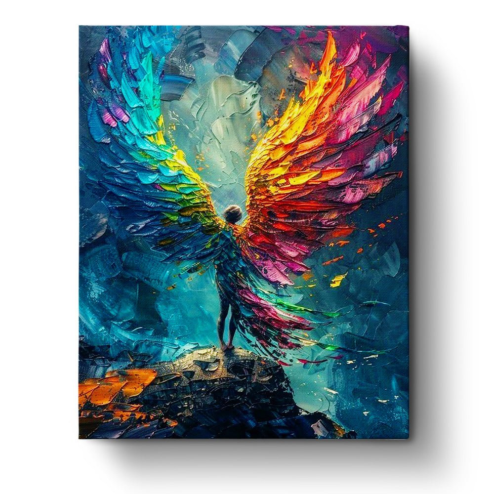 Vibrant Angel Wings - Religion - BestPaintByNumbers - Paint by Numbers Custom Kit