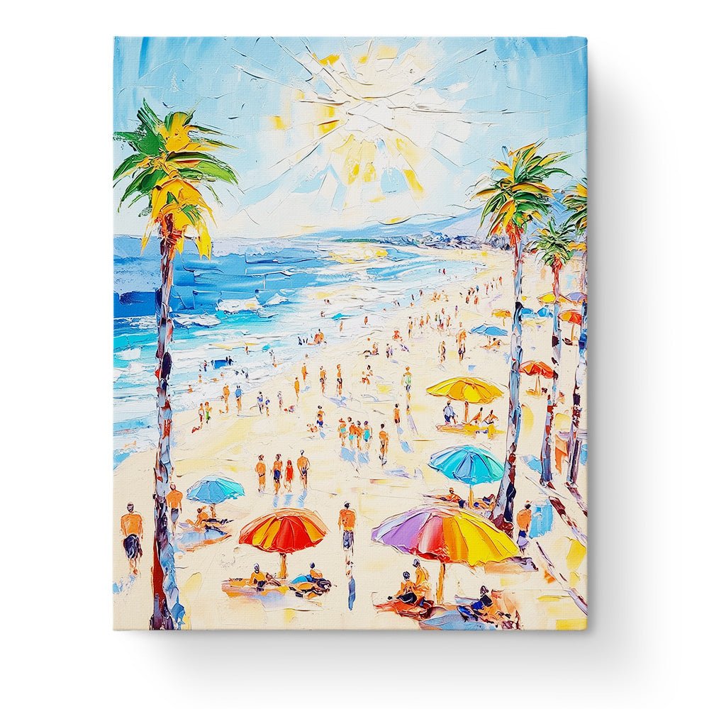 Vibrant Beach Scene - Summer - BestPaintByNumbers - Paint by Numbers Custom Kit