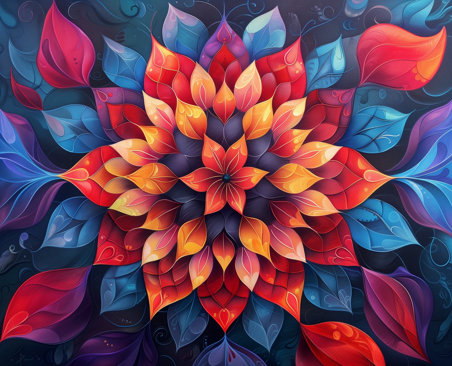 Custom paint by numbers, 24-48 colors, 12x16in. Intricate floral design to relax and enjoy. Perfect for mindful painting.