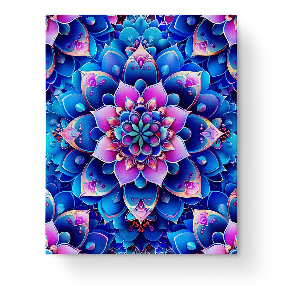 Fixed paint by numbers kit, 24 colors, 16x20in. Intricate mandala design for a calming painting experience.