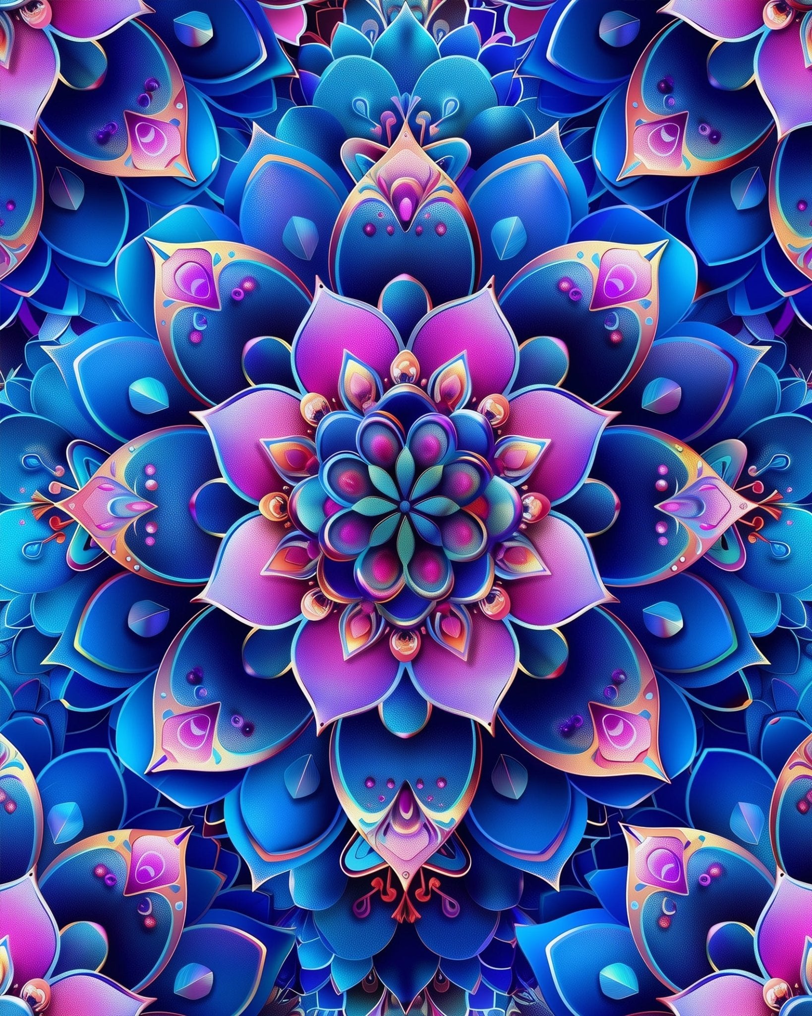 Fixed kit, 24 colors, 12x16in. Bold, vibrant mandala pattern. Perfect for creativity and relaxation.
