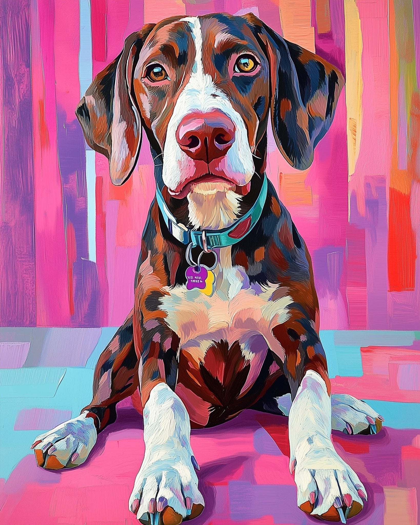 Vibrant Canine Portrait - Dogs - BestPaintByNumbers - Paint by Numbers Custom Kit
