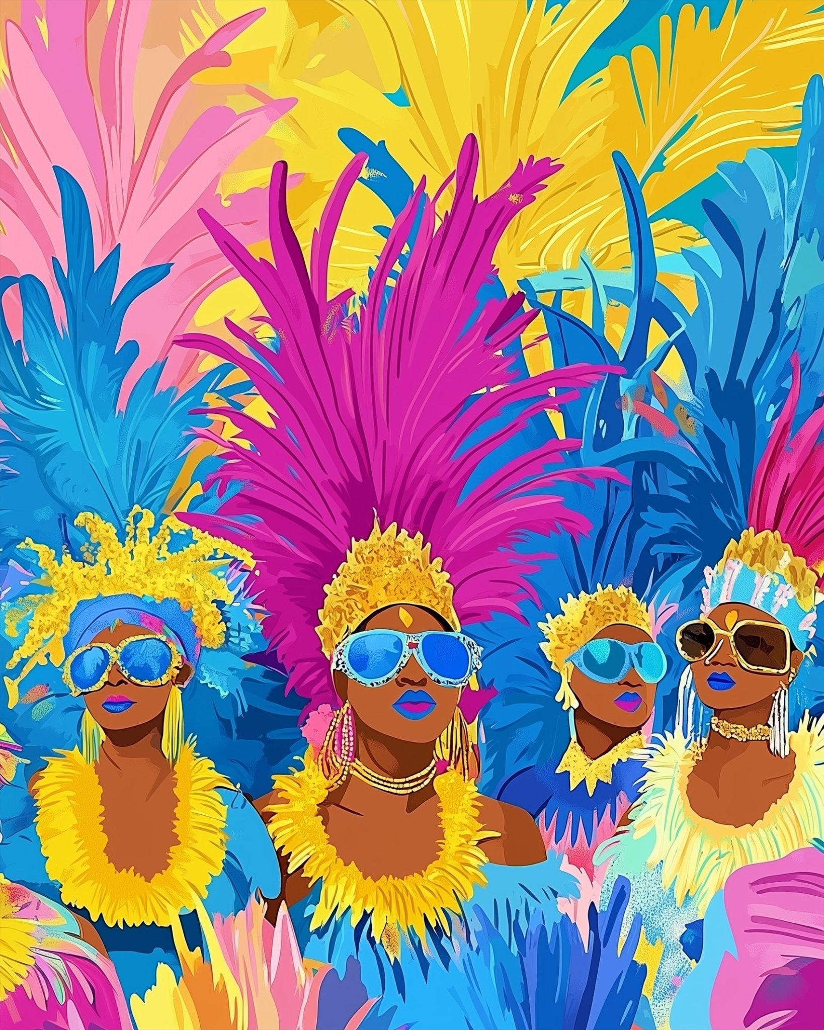 Vibrant Carnival Dancers - Festival of the world - BestPaintByNumbers - Paint by Numbers Custom Kit