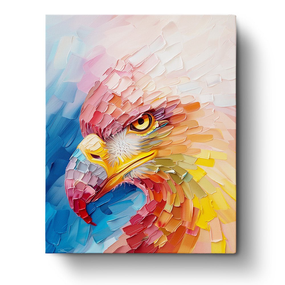 Fixed paint-by-number kit, 24 colors. Eagle with vivid hues and textures. Enjoy stress relief and creative fun.