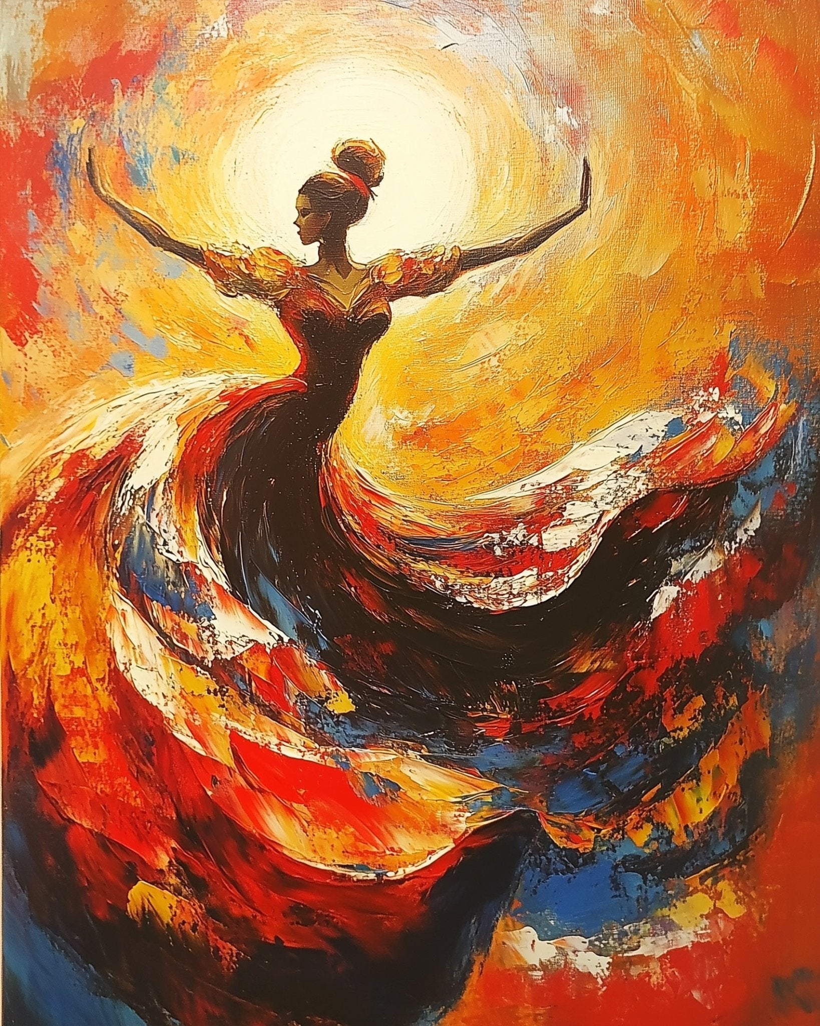 Vibrant Flamenco Swirl - Dance - BestPaintByNumbers - Paint by Numbers Custom Kit