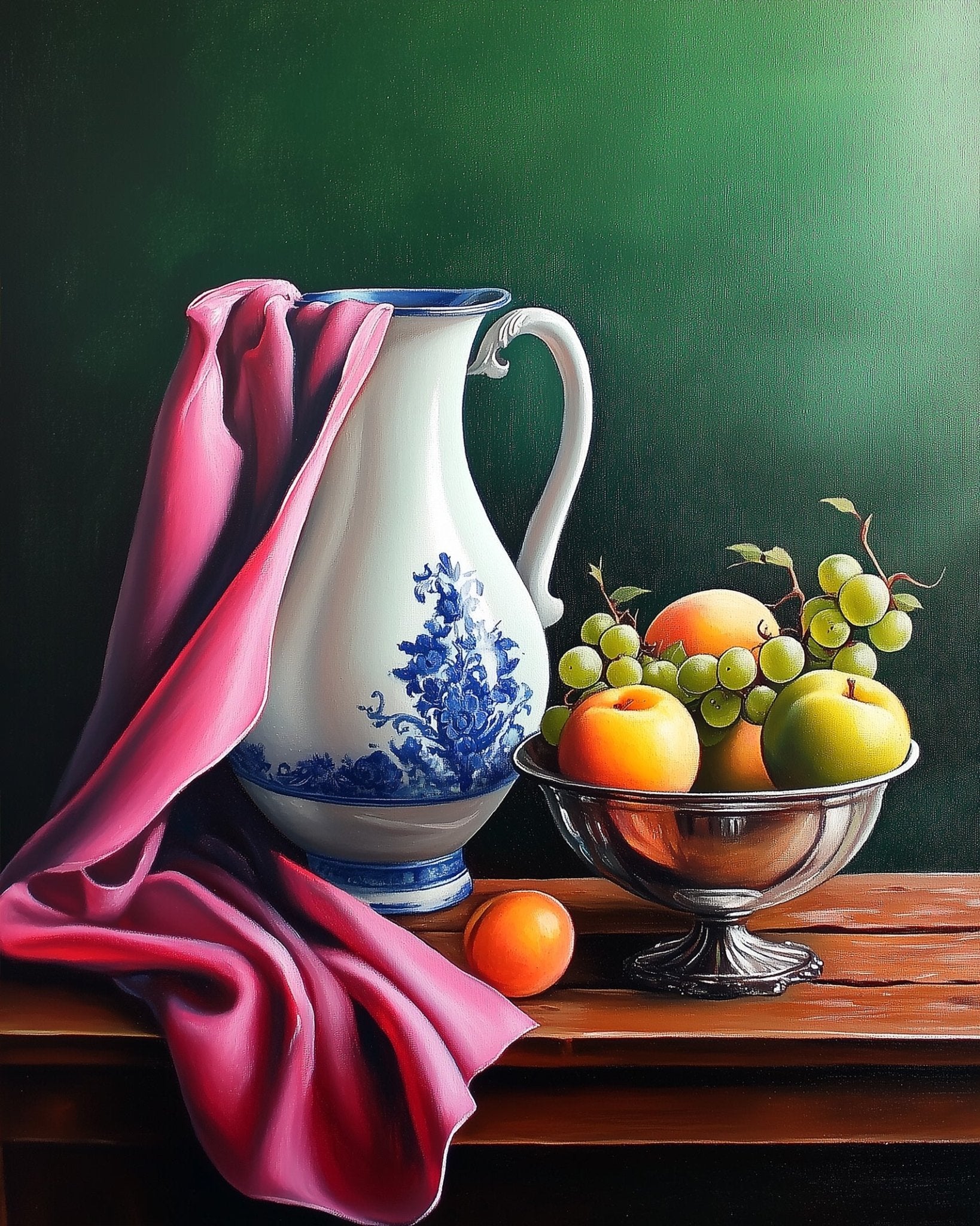 Vibrant Fruit and Vase - Still Life - BestPaintByNumbers - Paint by Numbers Custom Kit