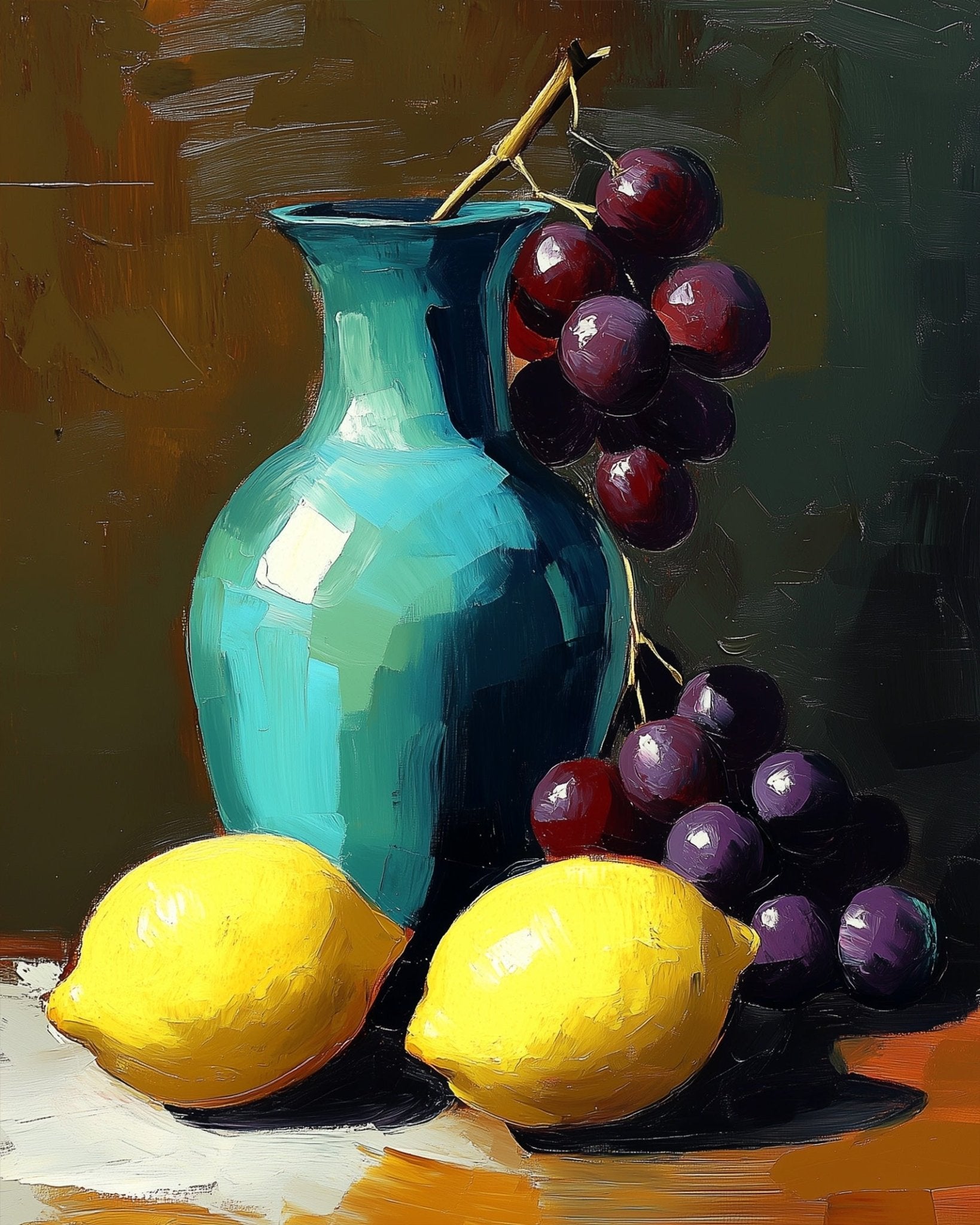 Vibrant Fruit & Vase - Still Life - BestPaintByNumbers - Paint by Numbers Custom Kit