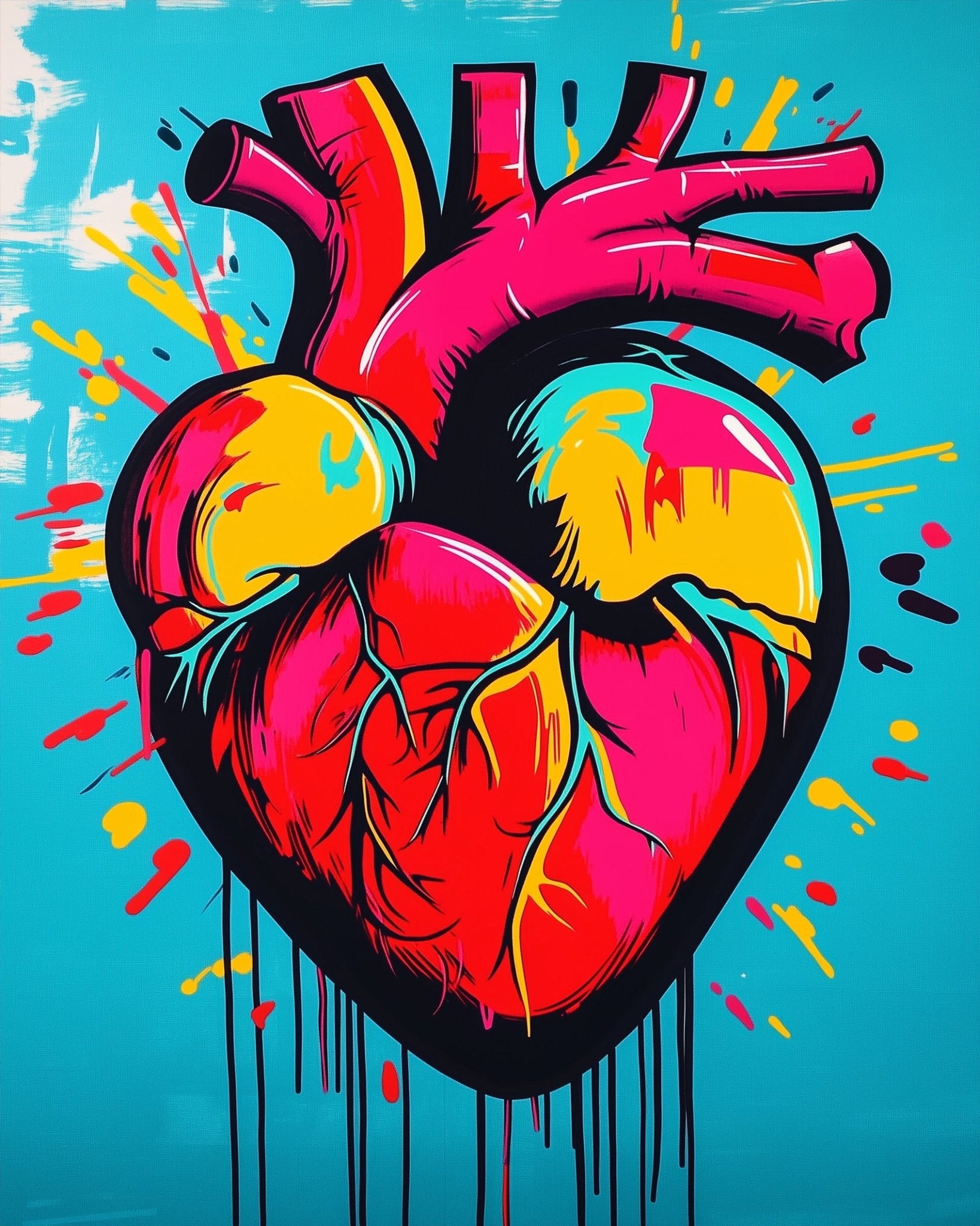Vibrant Heartbeat - Pop Art - BestPaintByNumbers - Paint by Numbers Custom Kit