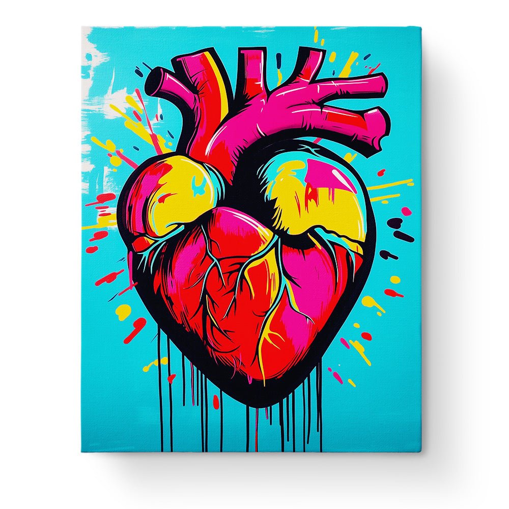 Vibrant Heartbeat - Pop Art - BestPaintByNumbers - Paint by Numbers Custom Kit