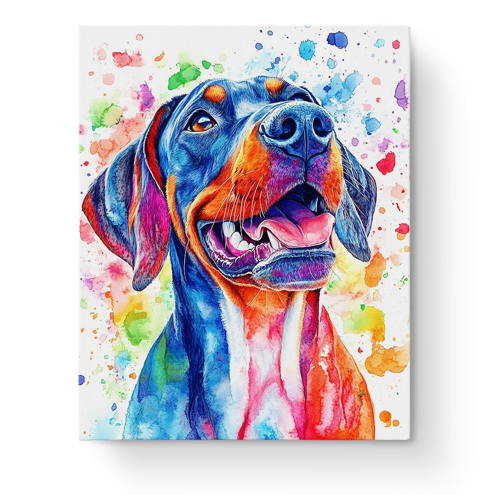 Vibrant Hound with Color Splash - Dogs - BestPaintByNumbers - Paint by Numbers Custom Kit