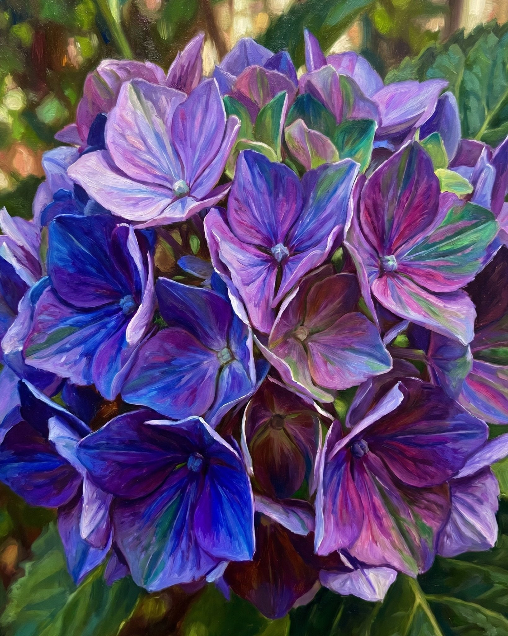 Vibrant Hydrangeas - Flowers - BestPaintByNumbers - Paint by Numbers Custom Kit