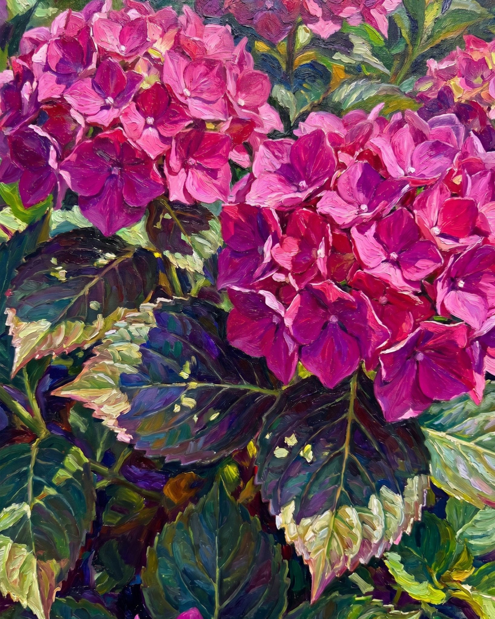 Vibrant Hydrangeas in Bloom - Flowers - BestPaintByNumbers - Paint by Numbers Custom Kit