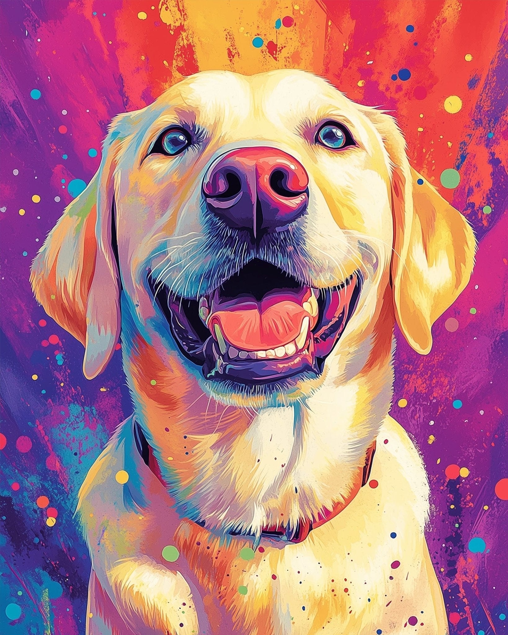 Vibrant Labrador Portrait - Dogs - BestPaintByNumbers - Paint by Numbers Custom Kit
