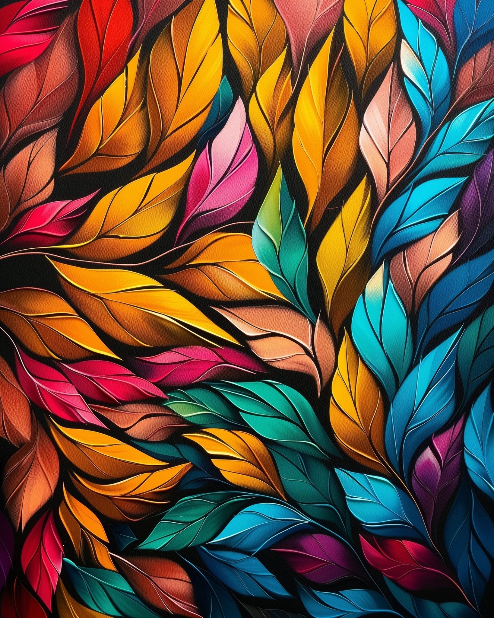 Fixed kit, 24 colors. Explore vibrant leaf patterns. Perfect for stress relief and creative mindfulness.