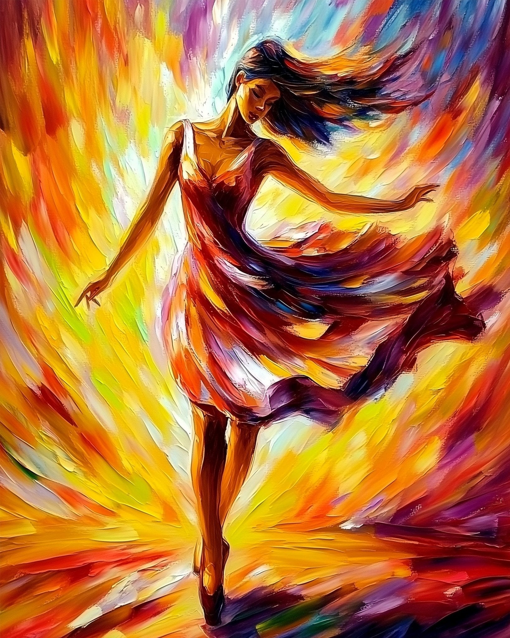 Vibrant Motion - Dance - BestPaintByNumbers - Paint by Numbers Custom Kit