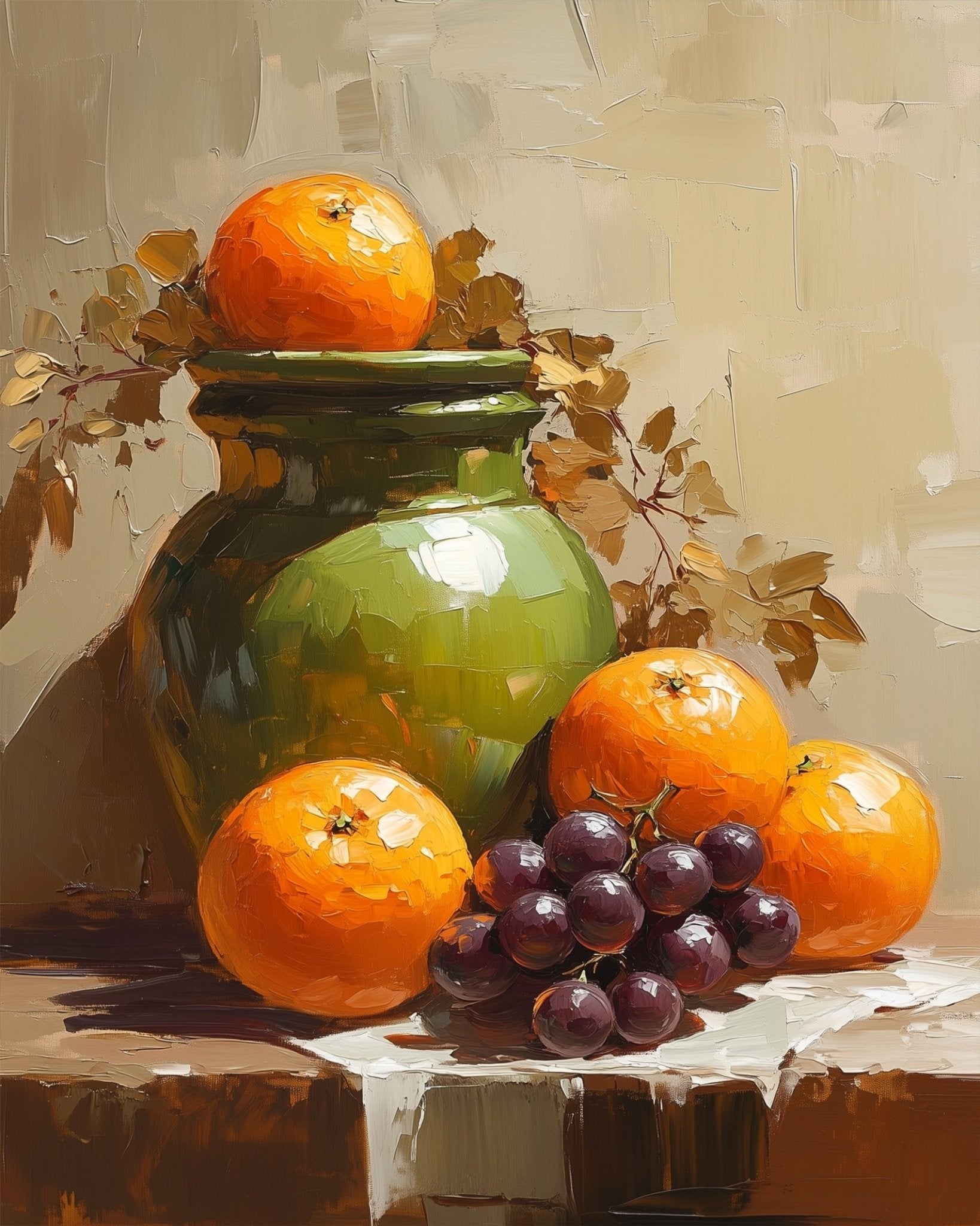 Vibrant Oranges and Grapes - Still Life - BestPaintByNumbers - Paint by Numbers Custom Kit