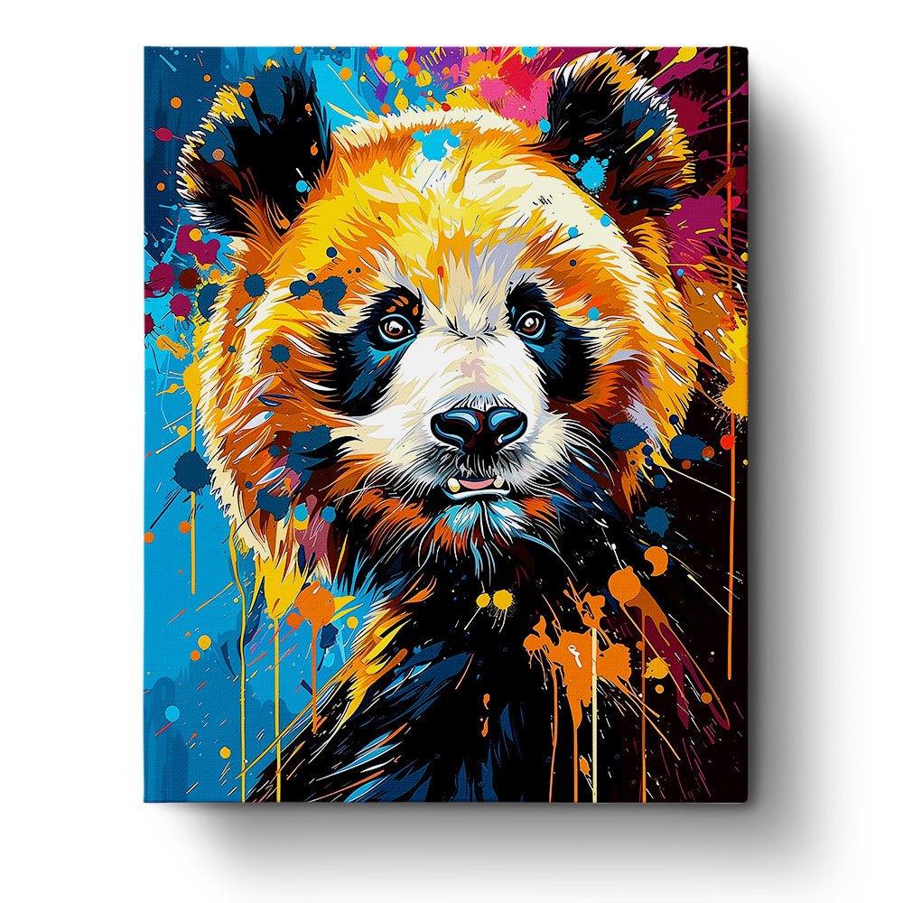 Fixed paint-by-number kit, 24 colors, 16x20in. Panda portrait in vibrant hues offers a relaxing painting journey.