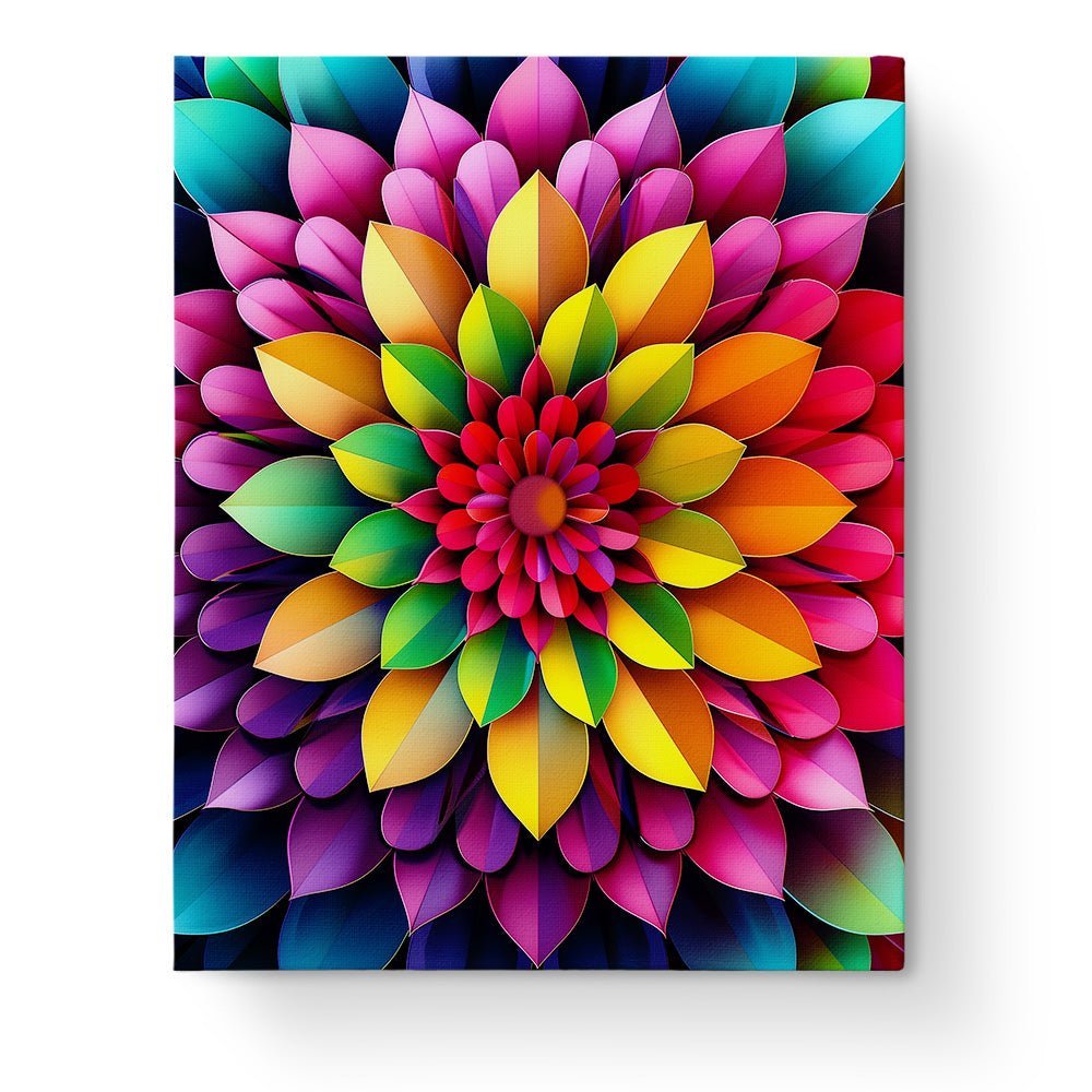 Vibrant Petals Mandala - Mandalas - BestPaintByNumbers - Paint by Numbers Custom Kit