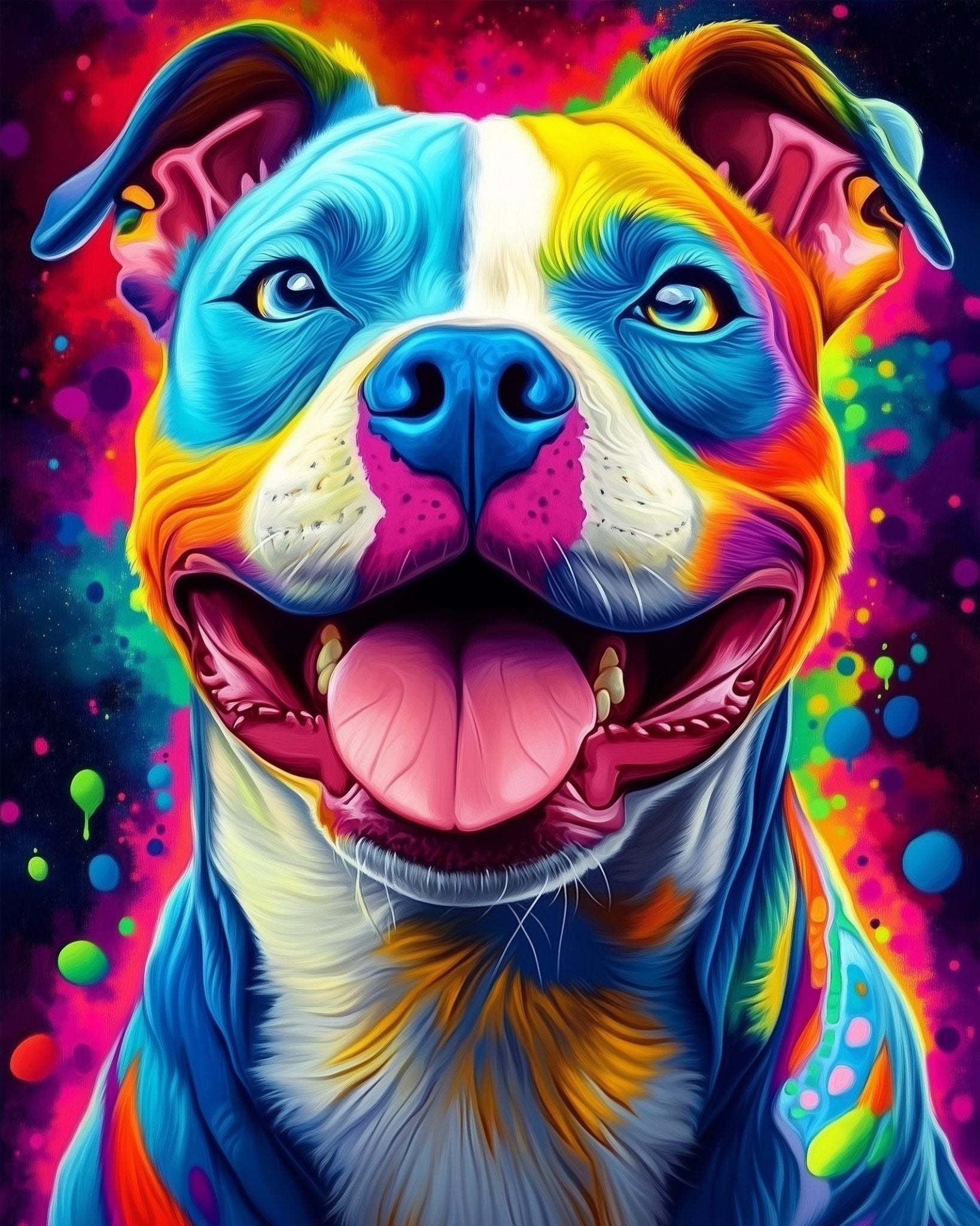 Vibrant Pooch Portrait - Dogs - BestPaintByNumbers - Paint by Numbers Custom Kit