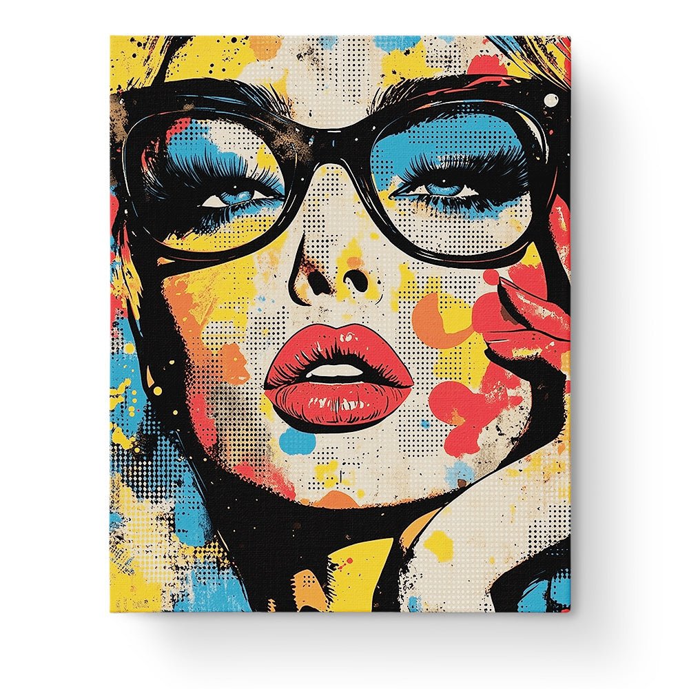 Vibrant Pop Art Face - Pop Art - BestPaintByNumbers - Paint by Numbers Custom Kit