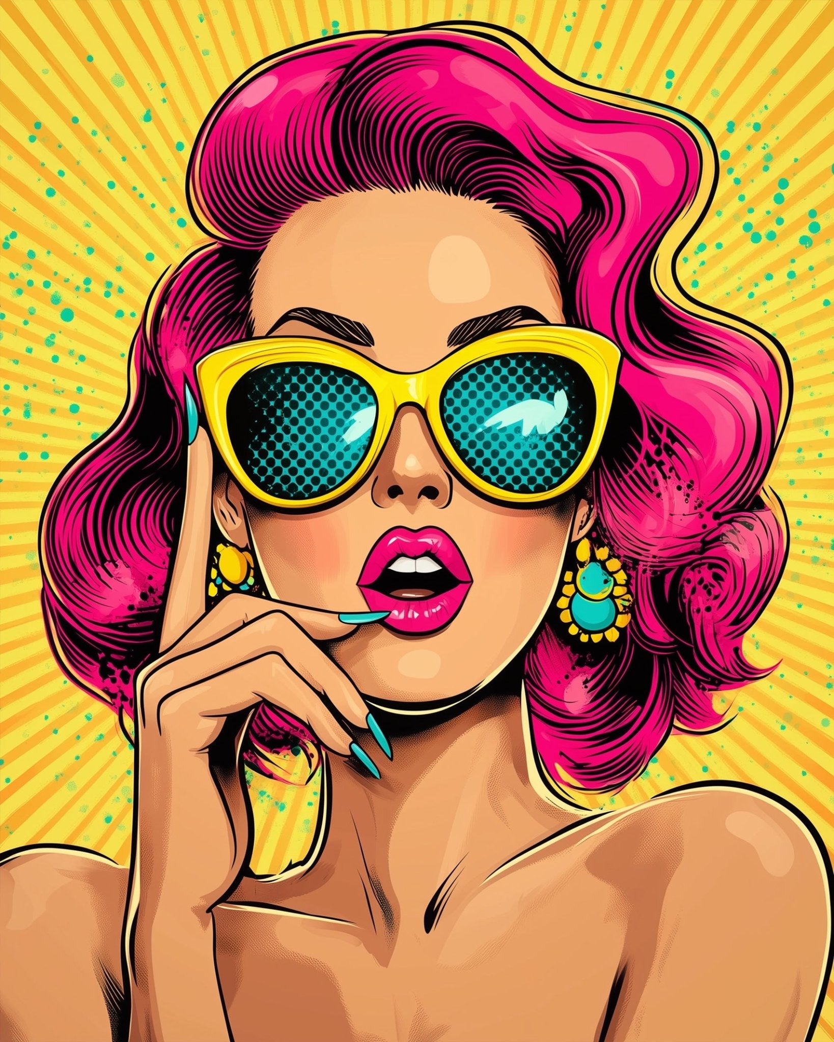 Vibrant Pop Portrait - Pop Art - BestPaintByNumbers - Paint by Numbers Custom Kit