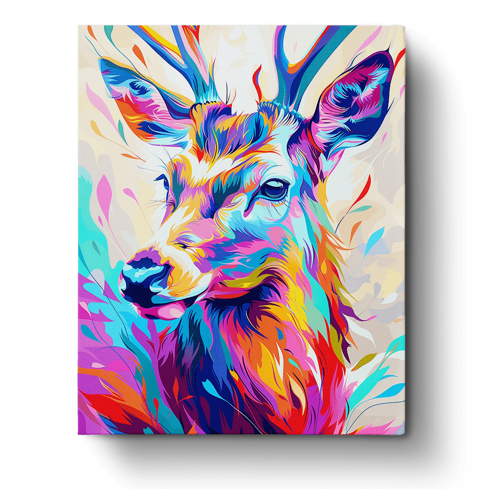 Vibrant Stag - Abstract Animals - BestPaintByNumbers - Paint by Numbers Custom Kit
