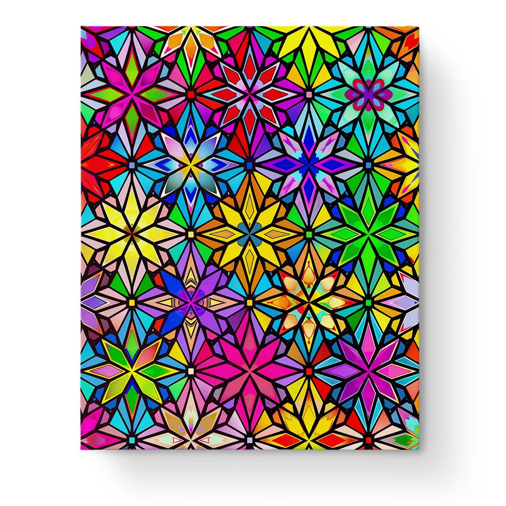 Fixed paint by numbers kit, 24 colors, 16x20in. Vibrant mandala with intricate patterns. Perfect for relaxation.