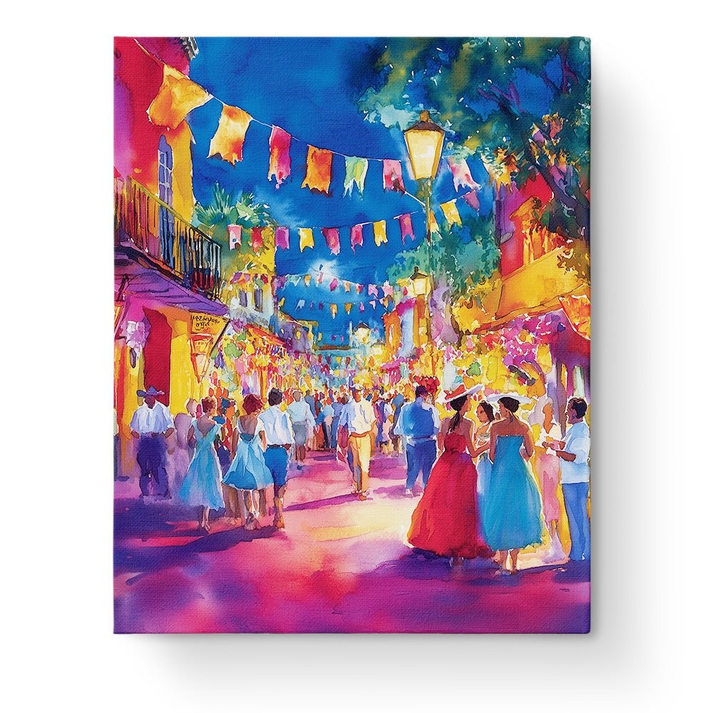 Vibrant Street Carnival - Festival of the world - BestPaintByNumbers - Paint by Numbers Custom Kit