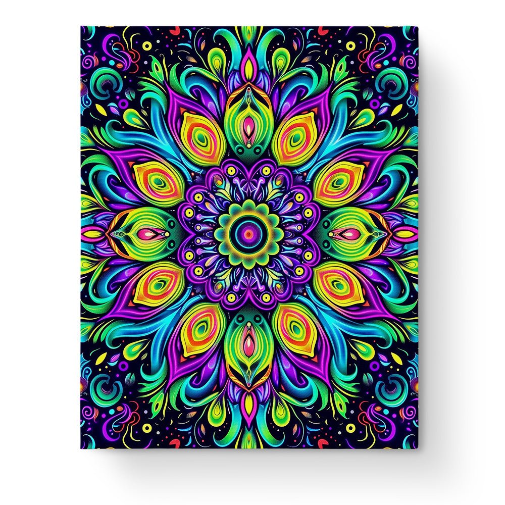 Fixed paint-by-number kit, 24 colors, 16x20in. Swirling mandala pattern for a relaxing and mindful activity.