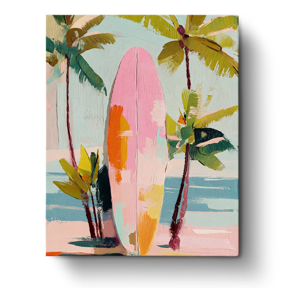 Vibrant Tropical Surf Scene - Places - BestPaintByNumbers - Paint by Numbers Custom Kit