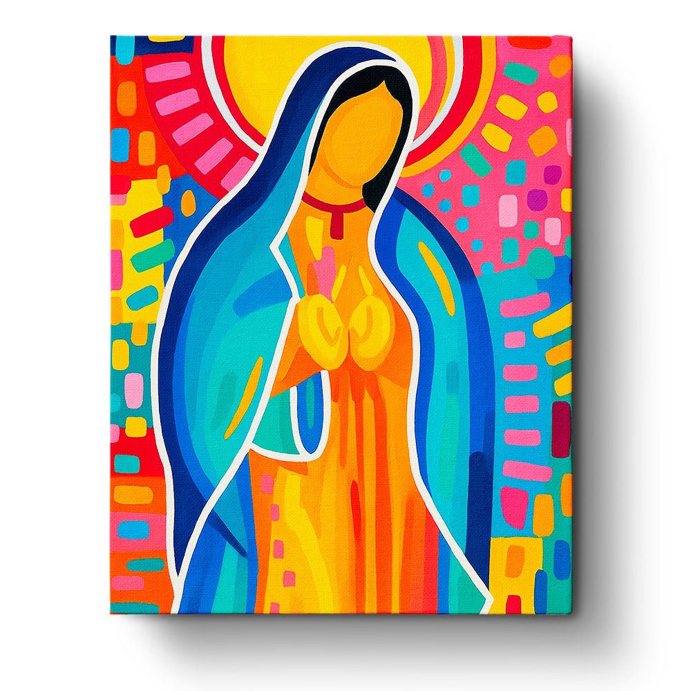 Vibrant Virgin Mary Art - Mexico - BestPaintByNumbers - Paint by Numbers Custom Kit