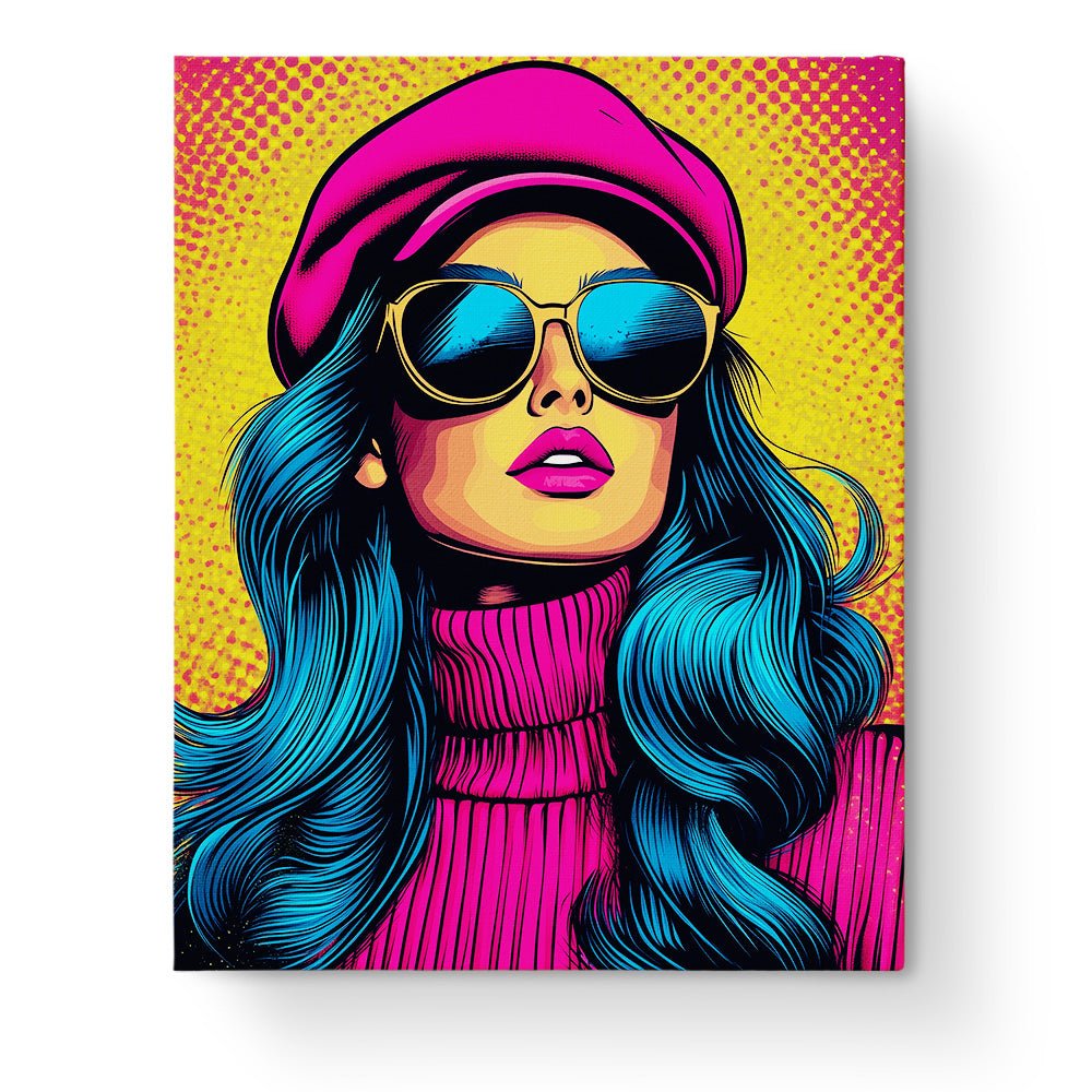 Vibrant Woman Portrait - Pop Art - BestPaintByNumbers - Paint by Numbers Custom Kit