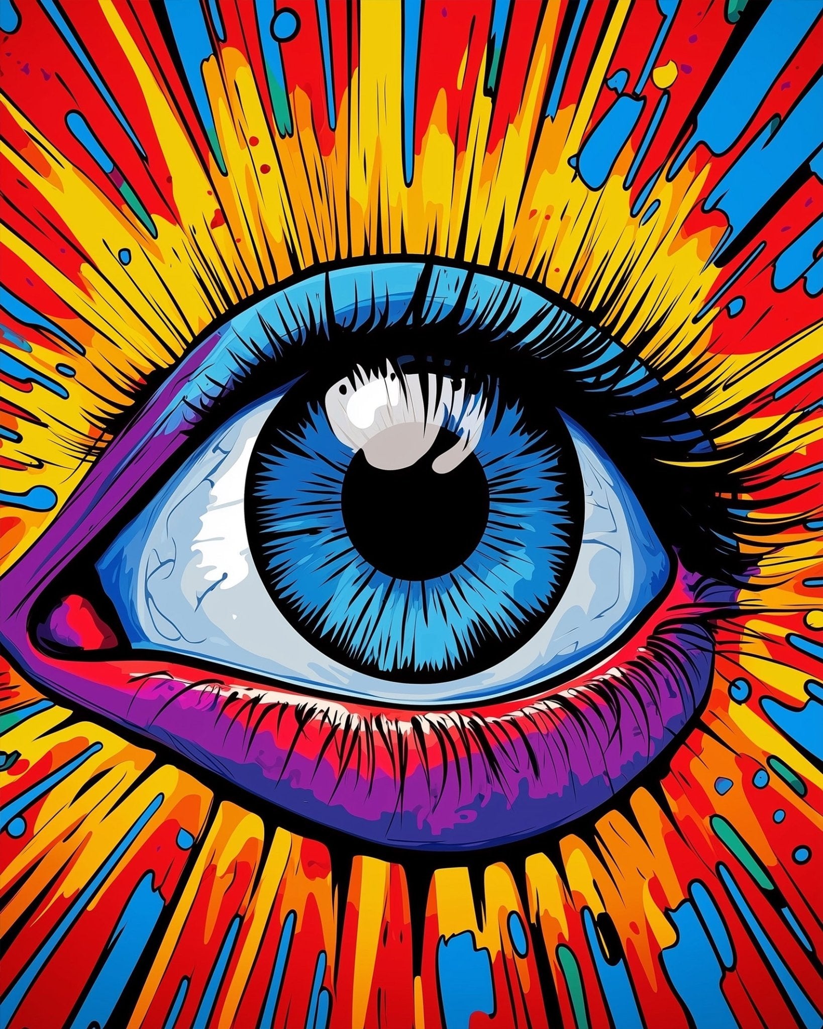 Vivid Eye Explosion - Pop Art - BestPaintByNumbers - Paint by Numbers Custom Kit