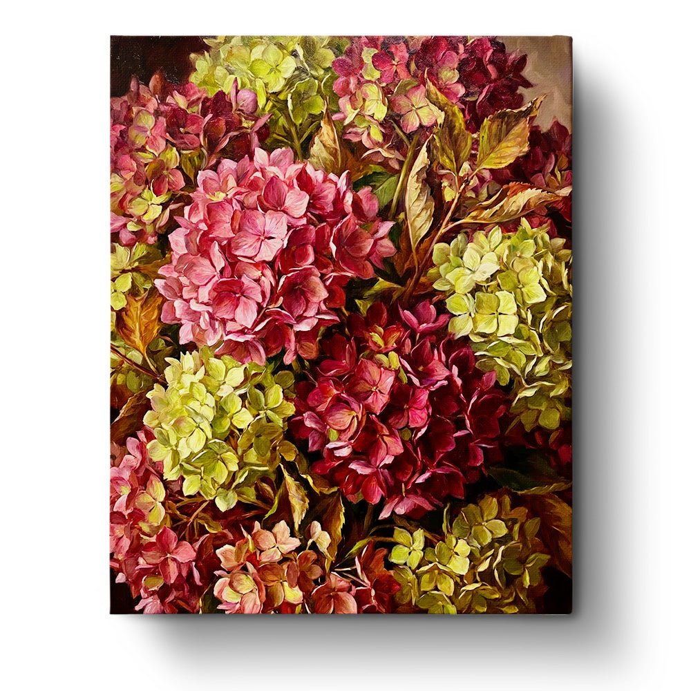Vivid Hydrangea Bouquet - Flowers - BestPaintByNumbers - Paint by Numbers Custom Kit