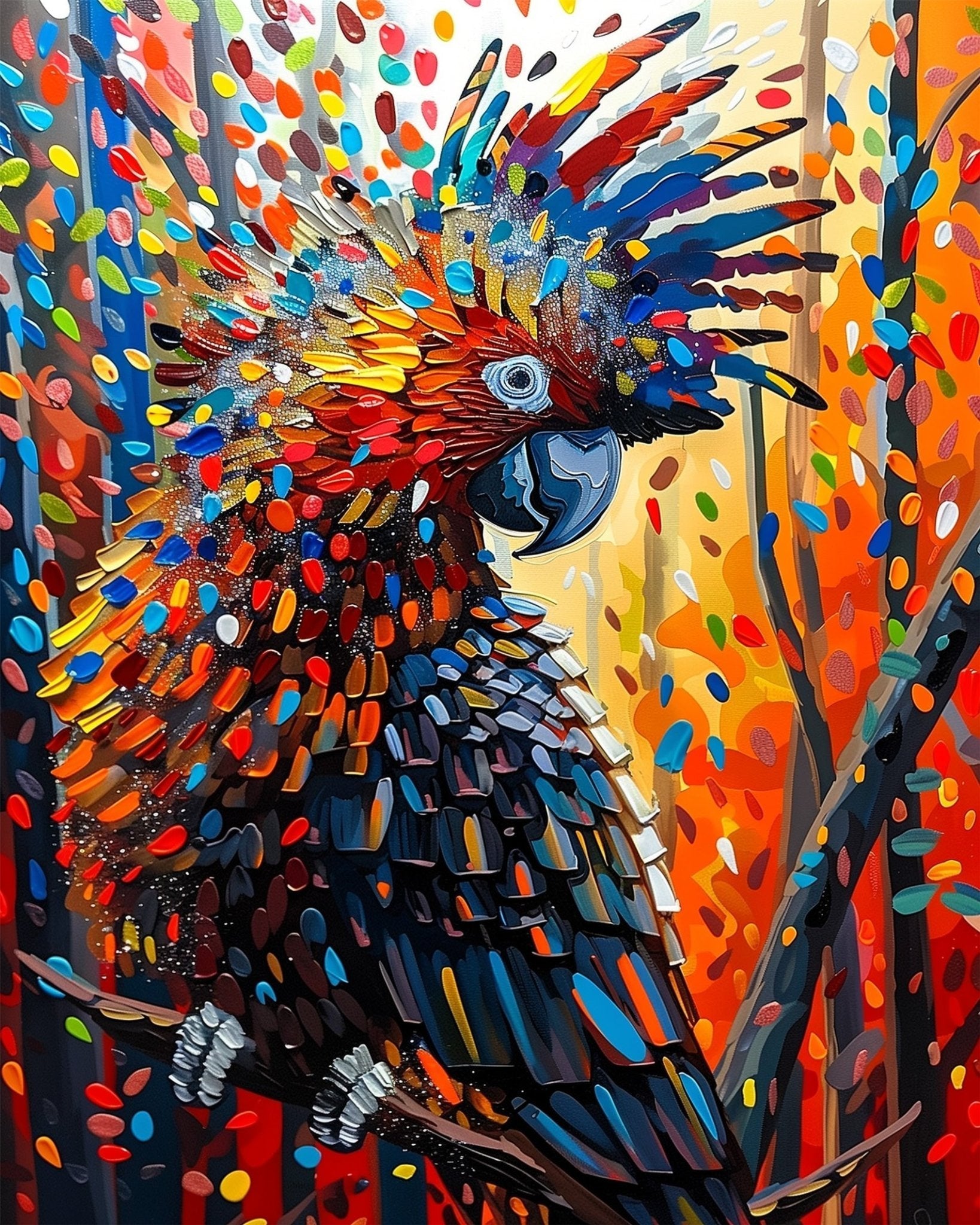 Vivid Parrot - Abstract Animals - BestPaintByNumbers - Paint by Numbers Custom Kit