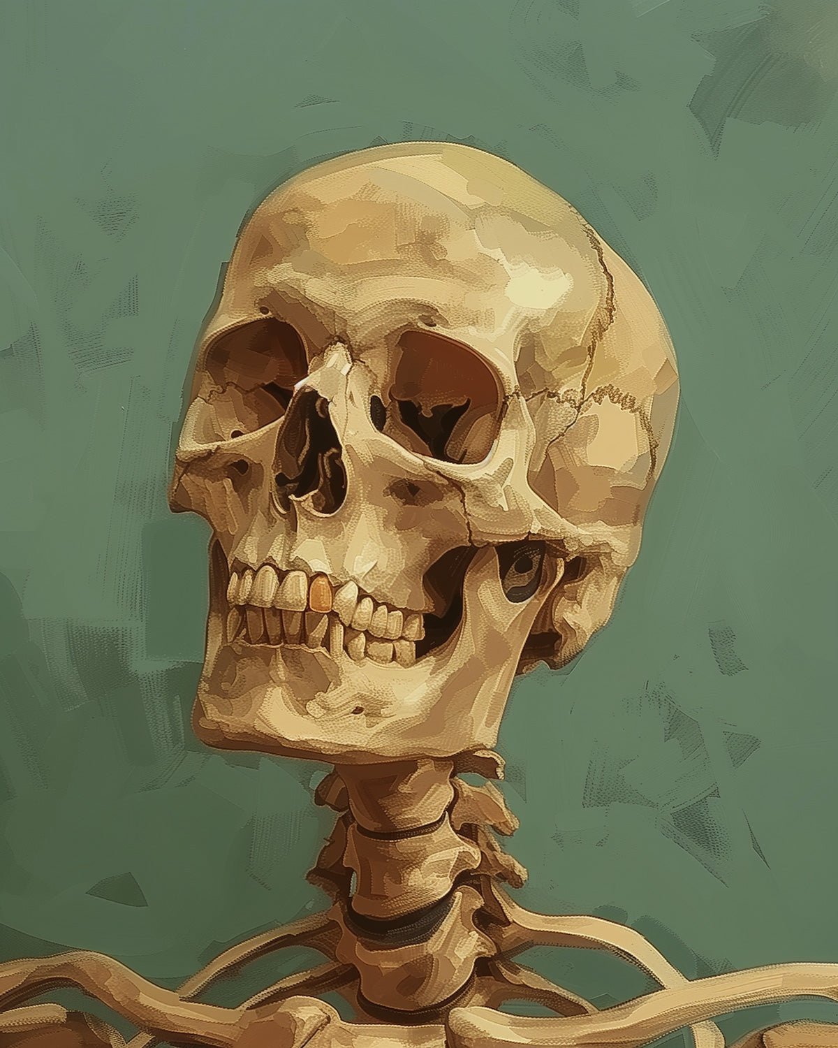 Fixed paint-by-number kit, 24 colors, 12x16in. Detailed skull image. Perfect for creative stress relief.