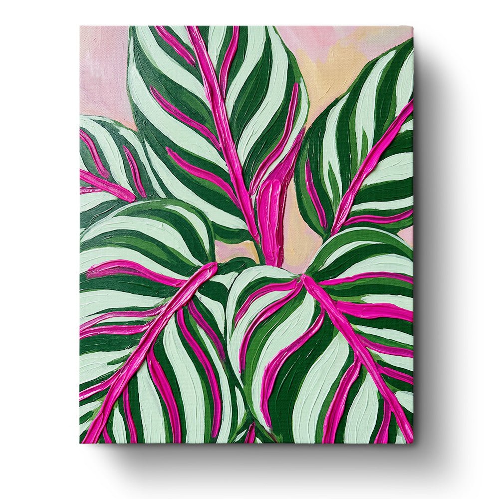 Vivid Tropical Leaves - Flowers - BestPaintByNumbers - Paint by Numbers Custom Kit