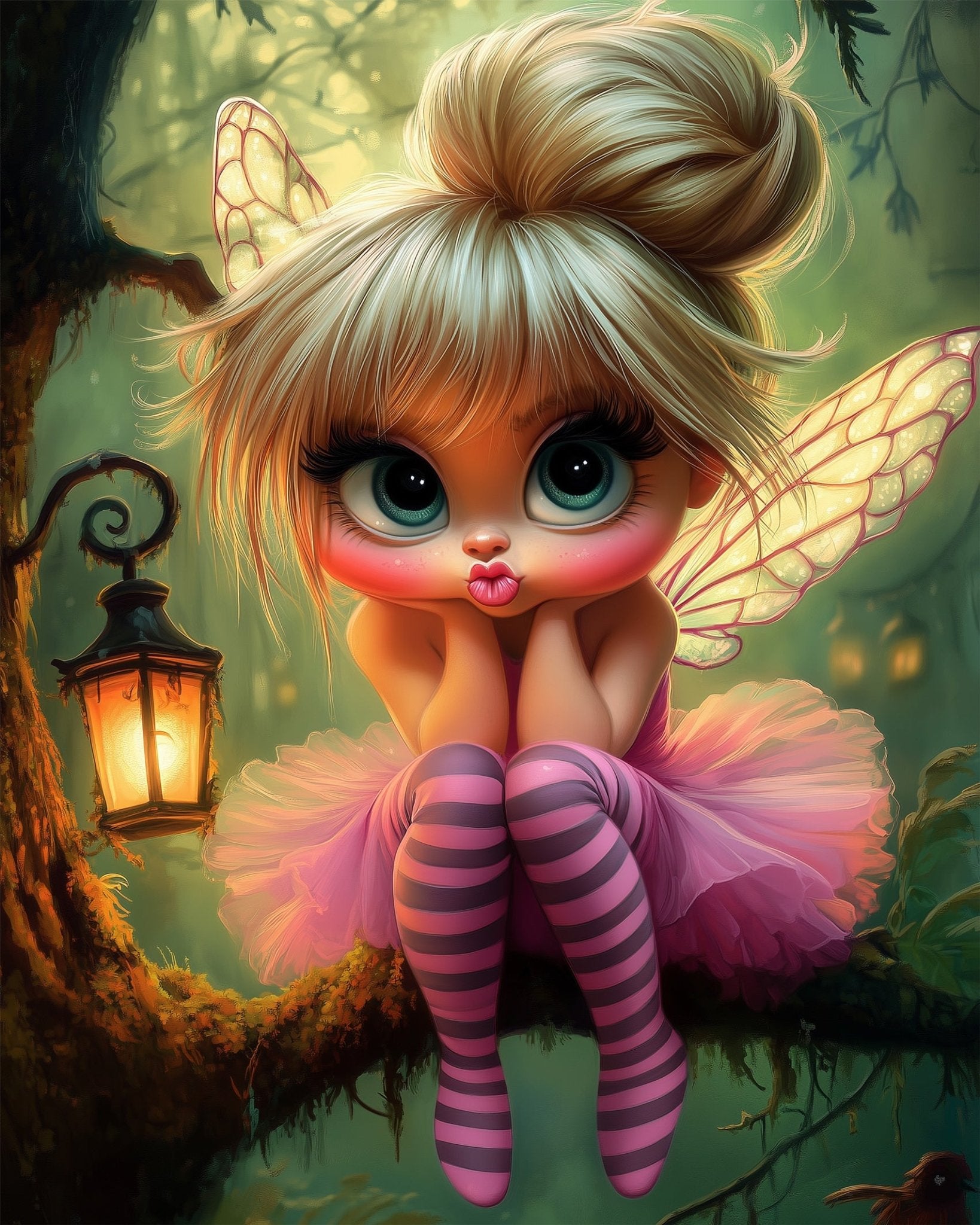 Whimsical Fairy in Enchanted Forest - Fairy Tail - BestPaintByNumbers - Paint by Numbers Custom Kit