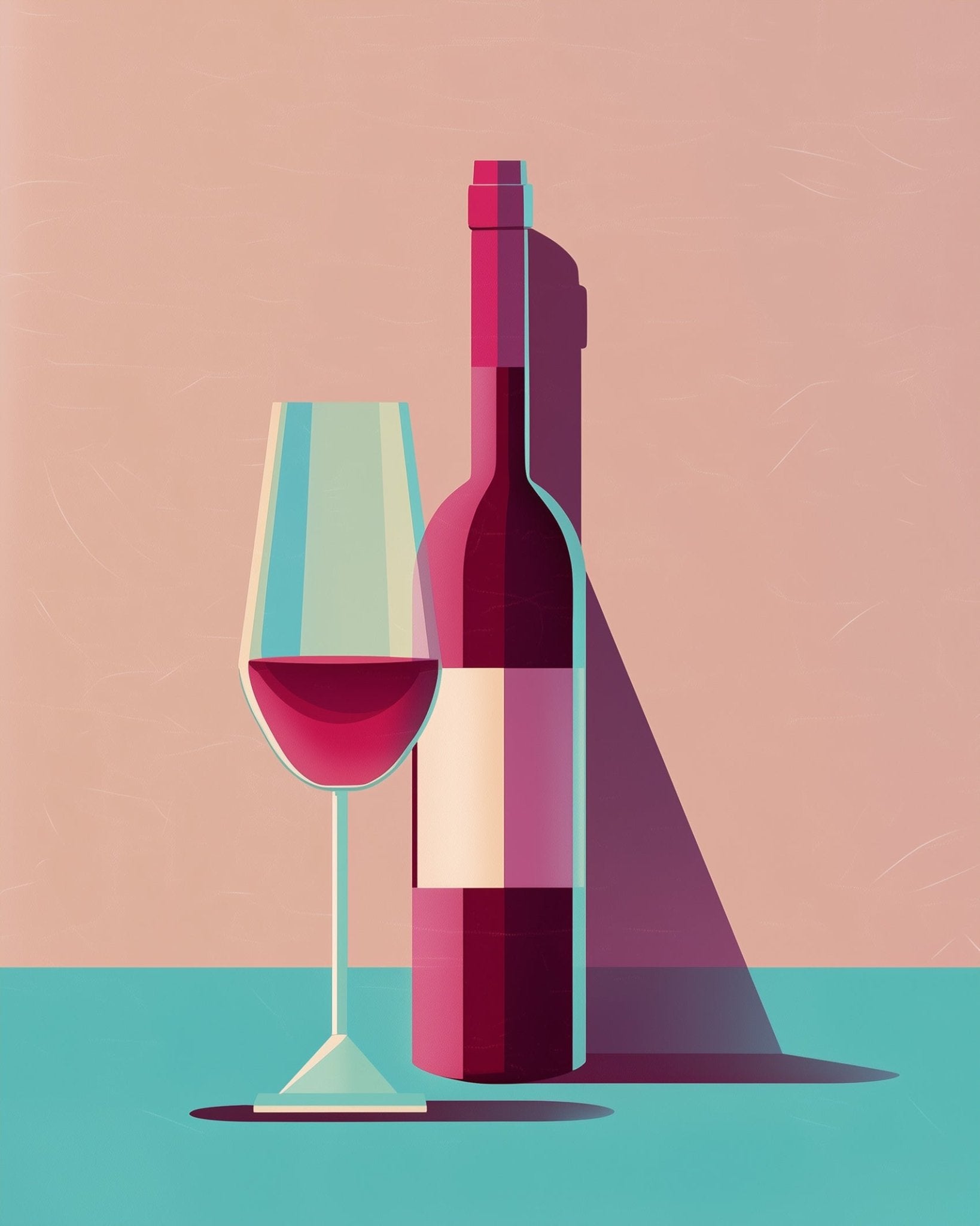 Wine Elegance Still Life - Minimalistic - BestPaintByNumbers - Paint by Numbers Custom Kit