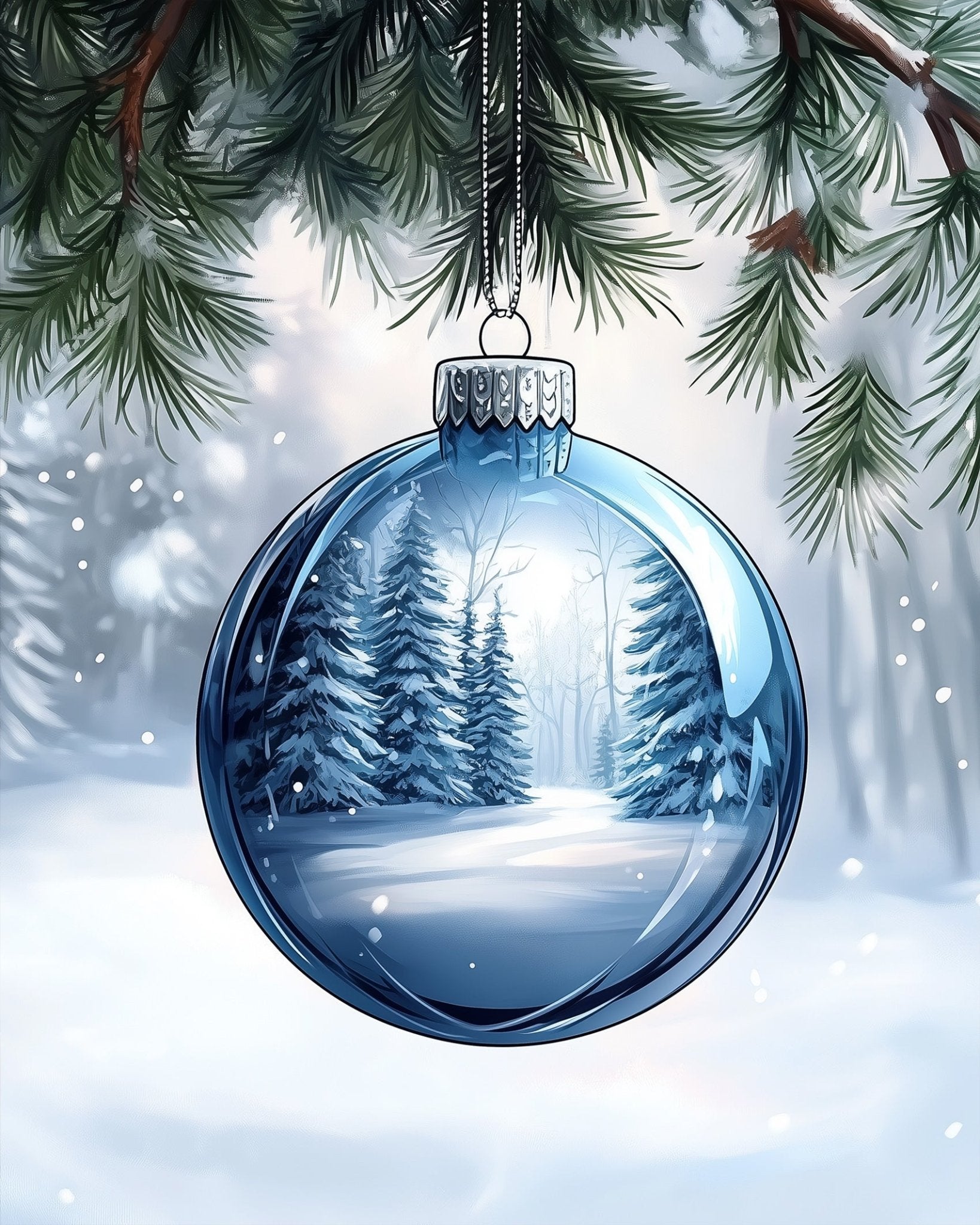 Winter Wonderland Ornament - Christmas - BestPaintByNumbers - Paint by Numbers Custom Kit