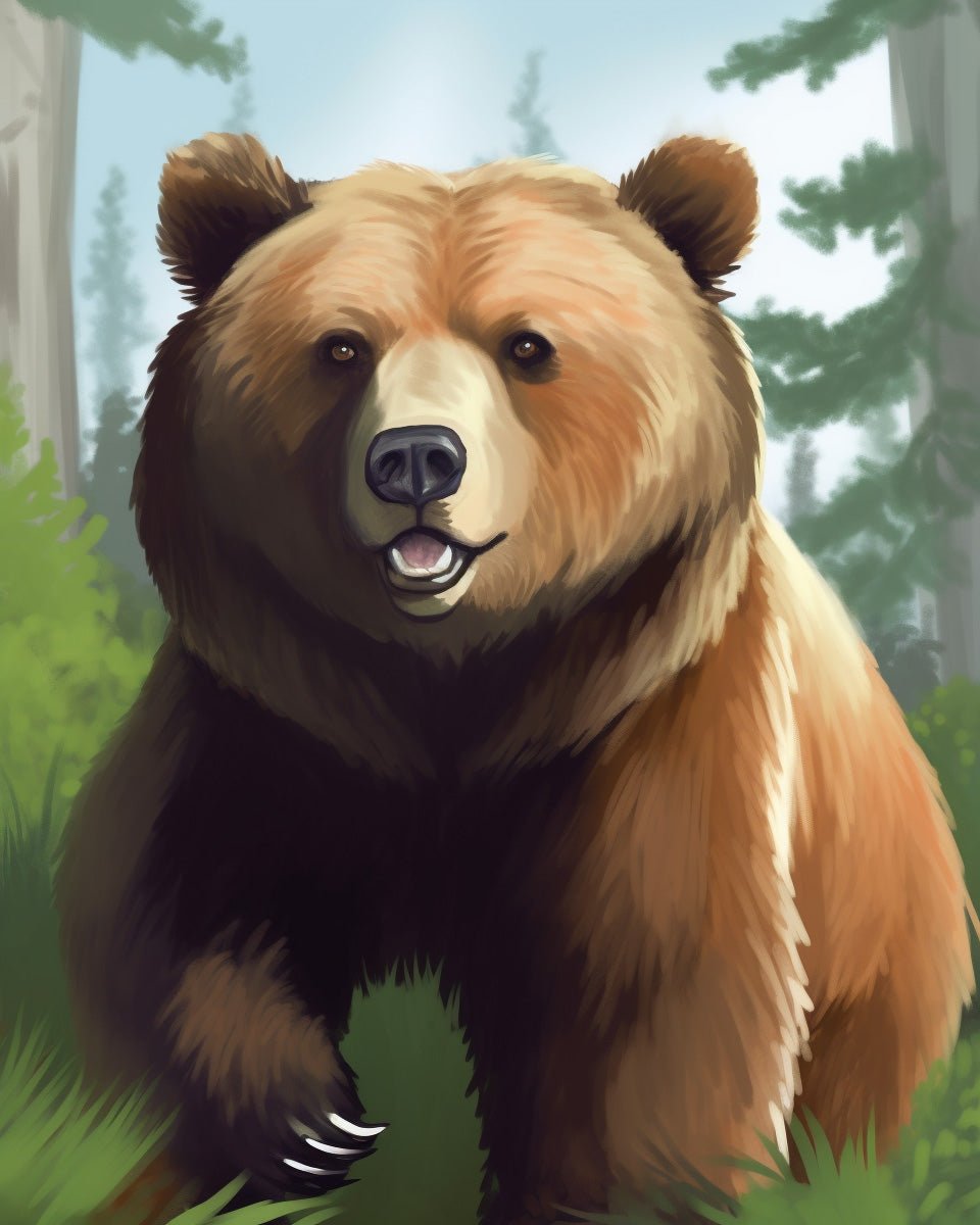 Paint a tranquil bear scene in 24 colors, 12x16in. Enjoy a mindful painting with BestPaintByNumbers.