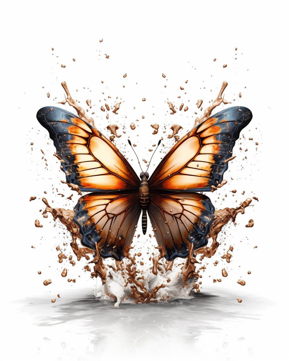 Fixed paint by numbers kit, 24 colors, 12x16in. Intricate butterfly art. A mindful and calming experience.