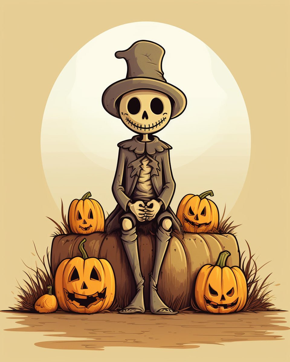 Halloween art kit, 24 colors, 16x20in. Paint a skeleton with pumpkins. Relaxing, spooky, and fun for everyone.