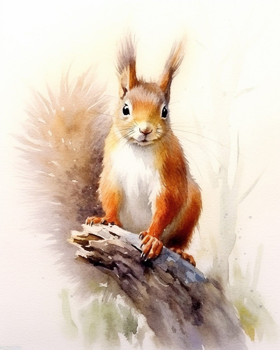 Fixed kit, 24 colors, 12x16in. Squirrel in vibrant hues. Perfect for mindfulness and stress relief.