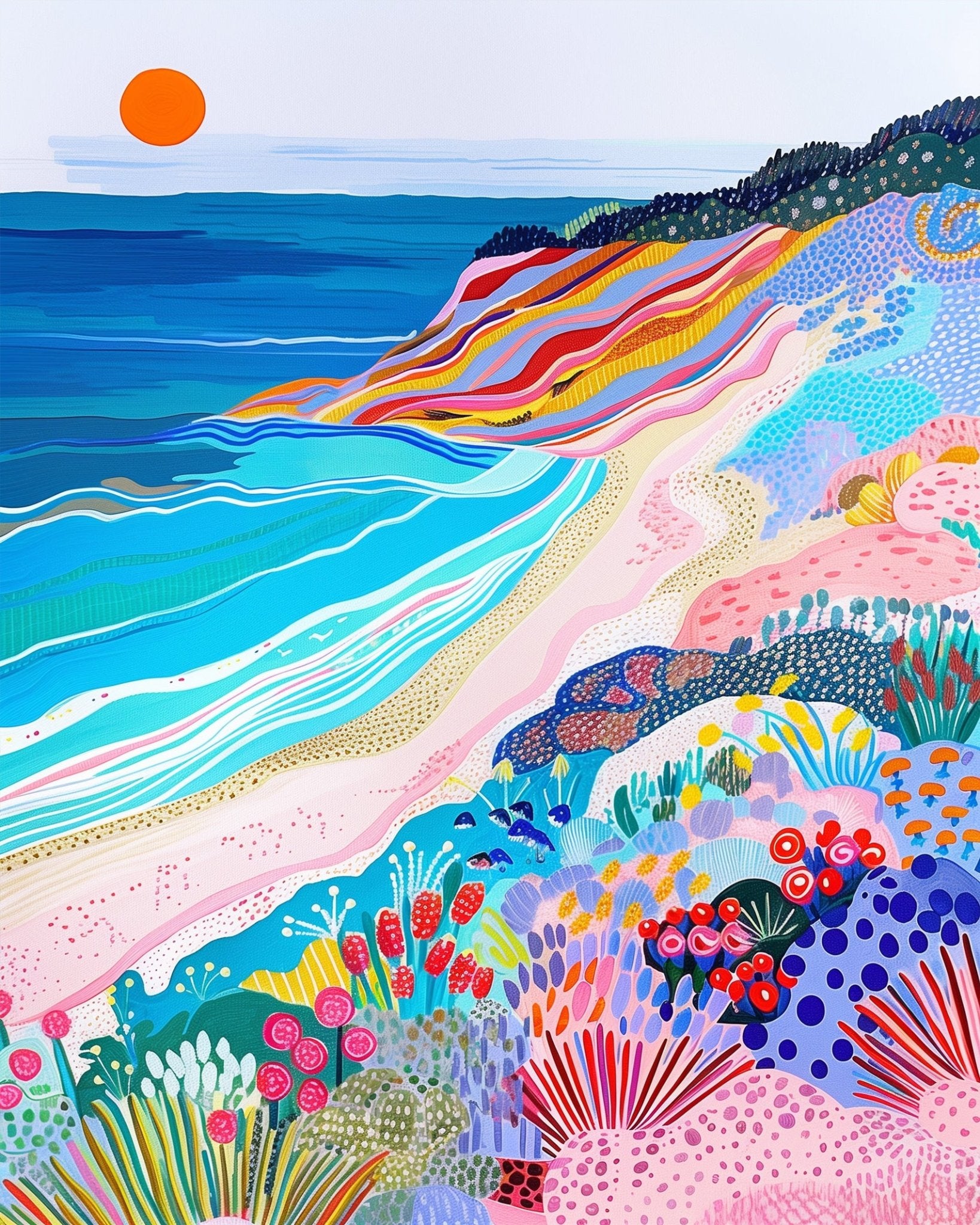 Abstract Australian Coastline - BestPaintByNumbers - Paint by Numbers Custom Kit