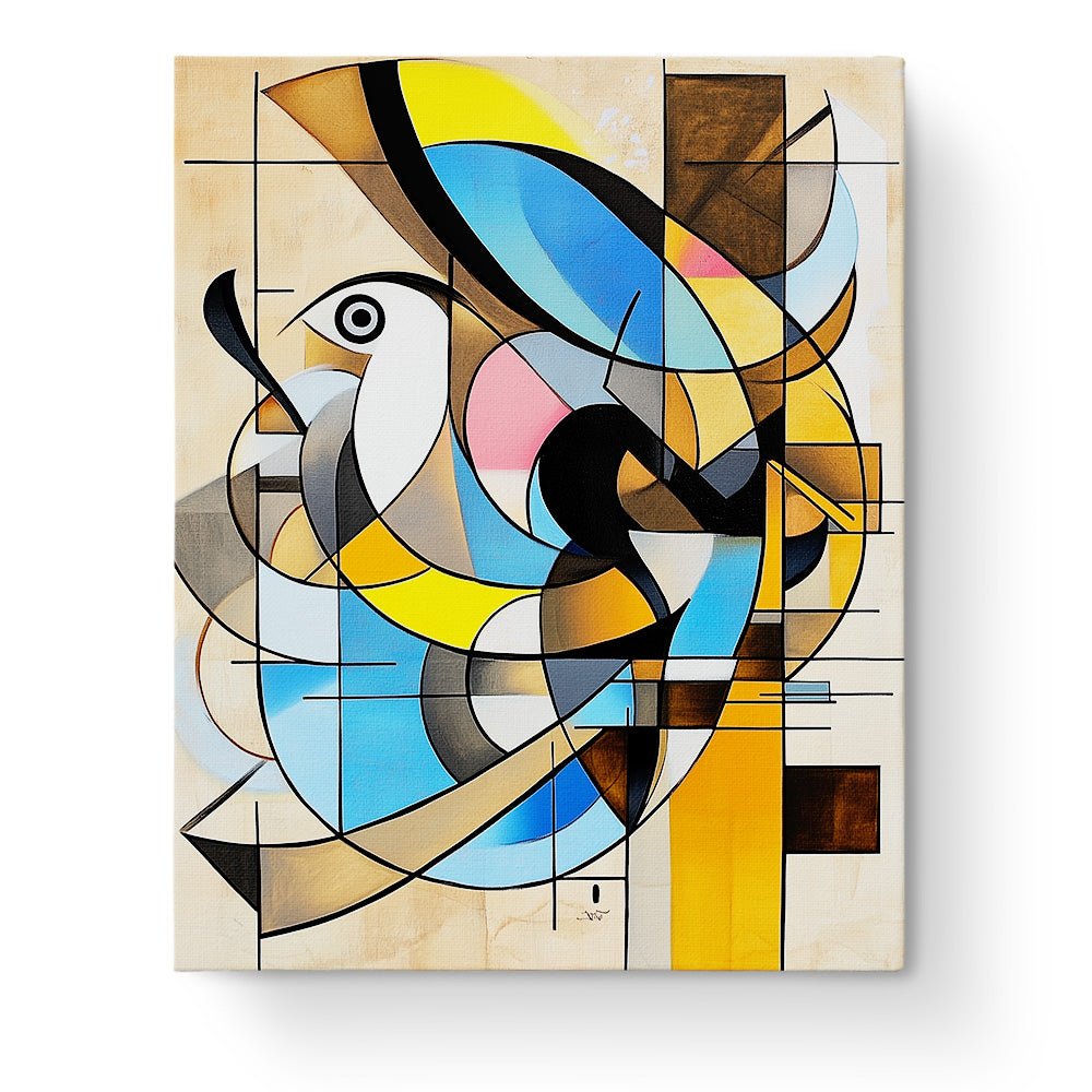 Abstract Bird Illustration - Cubism - BestPaintByNumbers - Paint by Numbers Custom Kit