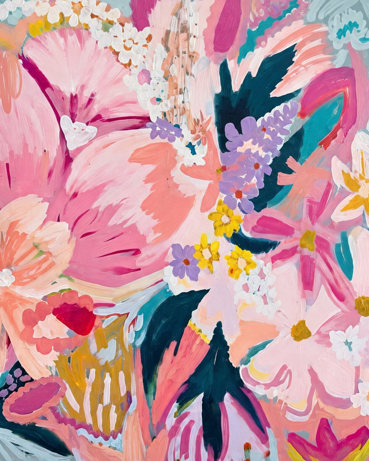 Abstract Blooming Pastel - Flowers - BestPaintByNumbers - Paint by Numbers Custom Kit