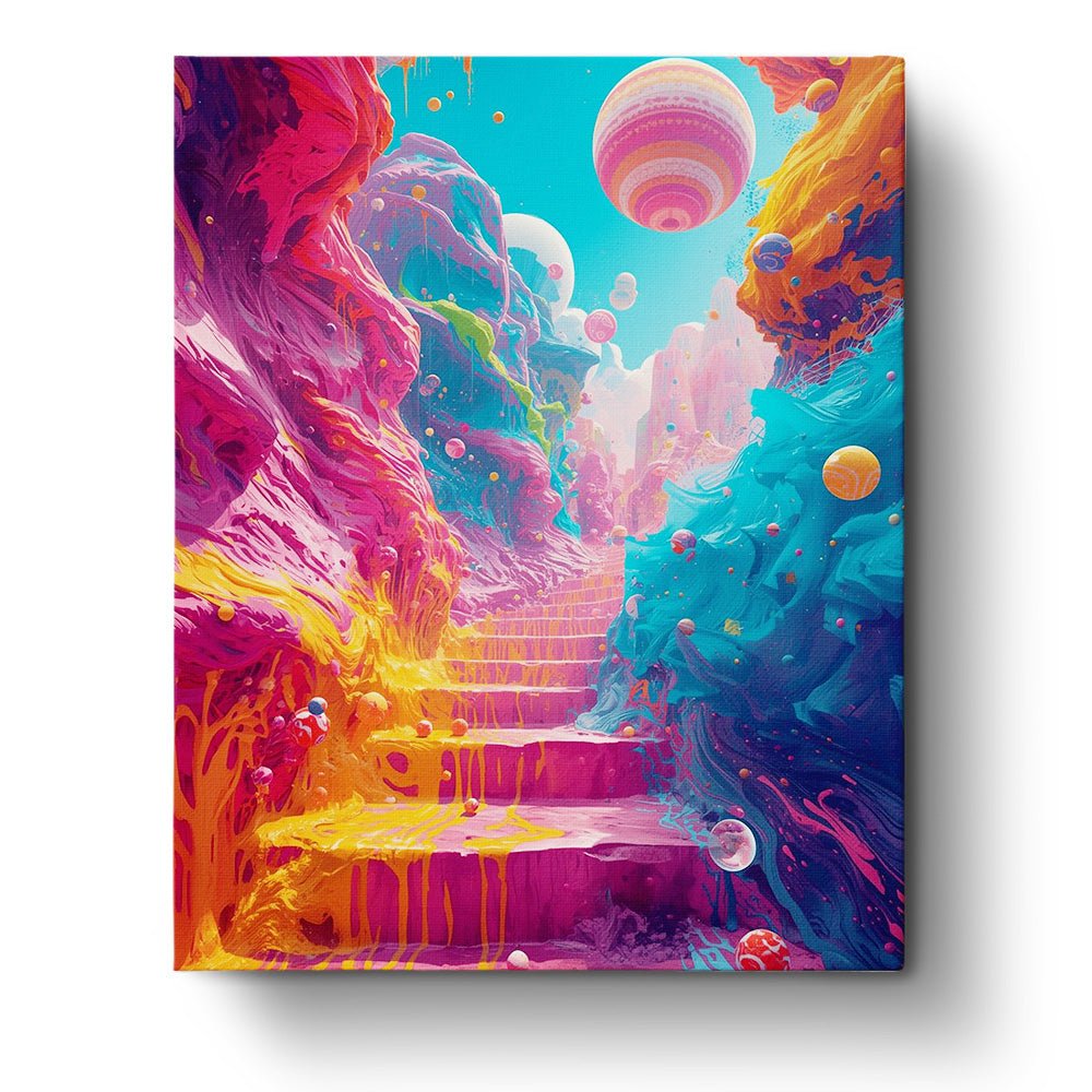 Abstract Cosmic Stairs - Surrealism - BestPaintByNumbers - Paint by Numbers Custom Kit