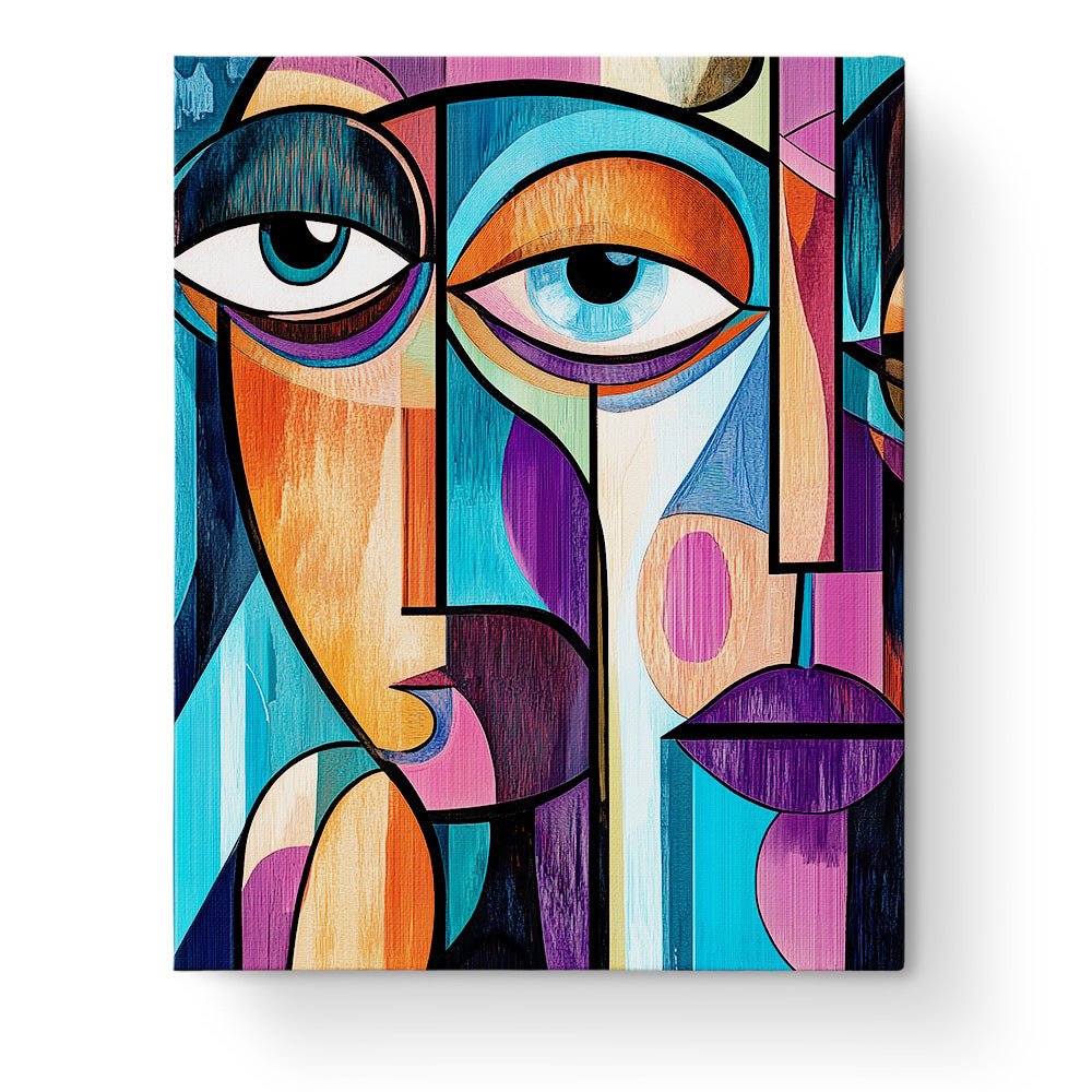 Abstract Faces in Color - Cubism - BestPaintByNumbers - Paint by Numbers Custom Kit