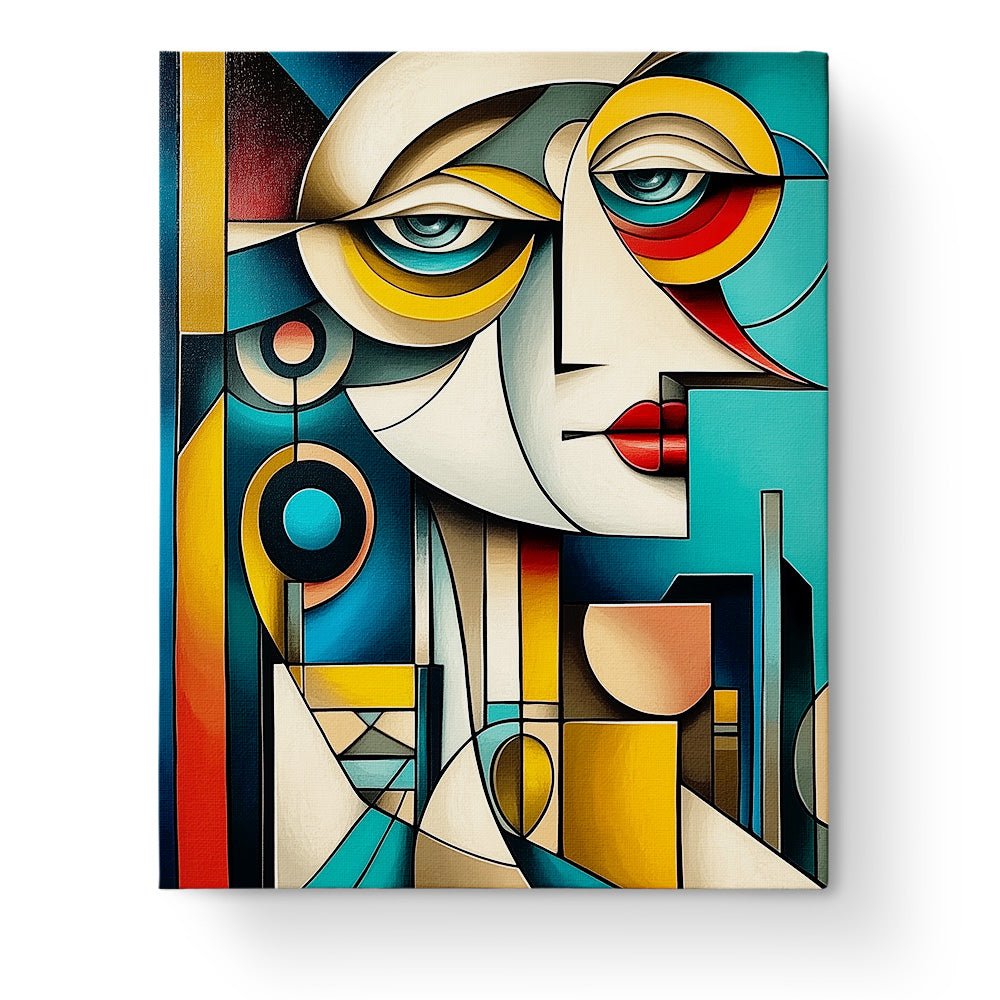 Abstract Faces in Geometric Forms - Cubism - BestPaintByNumbers - Paint by Numbers Custom Kit